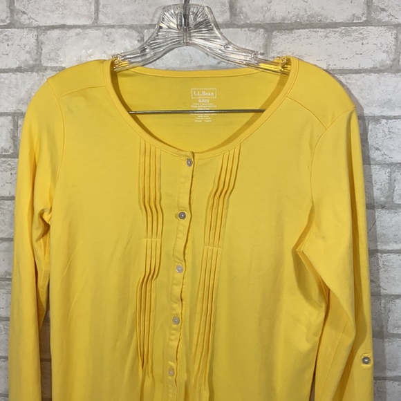 L.L.Bean yellow cardigan size Small - Picture 2 of 11